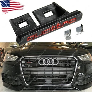 Black/red Front Quattro Logo Grille Badge Emblem A3 A4 A4 A8 TT Q5 Q7 S6 S8 - Picture 1 of 4