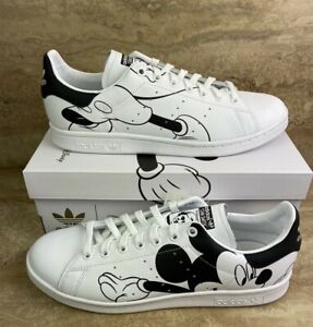 Adidas Stan Smith Disney Mickey Mouse Men's Shoes Black White Sneakers 