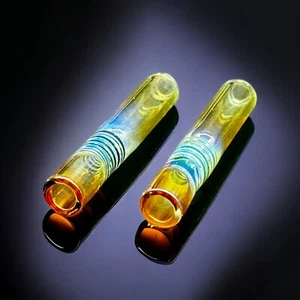 Paquete de 2 pipas gruesas para fumar chillum One Hitter Golden Fumed - paquete de 2 colores - Imagen 1 de 4