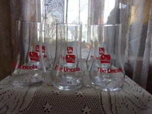 vntg 1970s 7 UP The uncola red letters upside down drinking glasses set of 6 EUC - Picture 1 of 5