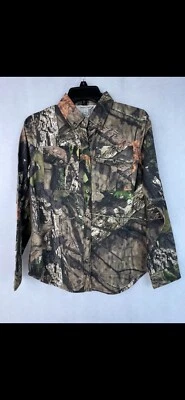 Women’s Hunter’s Choice Country Mossy Oak Camouflage Long Sleeve Button Up Shirt - Image 1 of 2