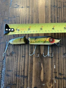 Vintage Wooden Heddon Jointed Vamp Lure With Glass Eyes - Picture 1 of 20