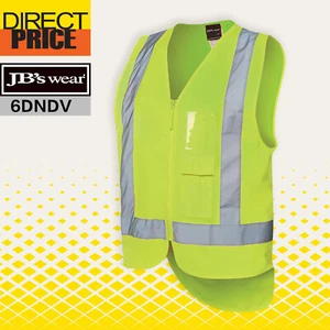 JB's wear HI VIS ZIP DROP TAIL H PATTERN (D+N) VEST,6DNDV - Picture 1 of 6