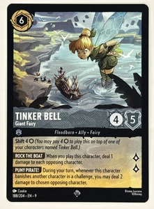 Disney Lorcana Tinker Bell Giant Fairy Fabled 188/204 Super Rare Non Foil - Picture 1 of 1