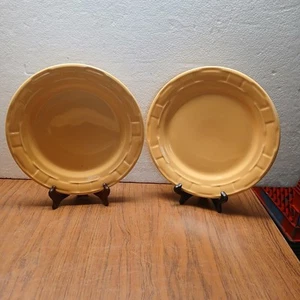 Longaberger Gewebt Traditionen Butternuss Gelb 10 1/4" Essteller 2er Set - Bild 1 von 3