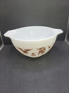 Vintage Pyrex Cinderella Nesting Bowl 1.5 Pint Brown Early American #441 Eagle - Picture 1 of 10
