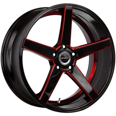 Strada S35 Perfetto 18x8 5x4.5" +40mm Black/Red Wheel Rim 18" Inch Foto 1 de 4