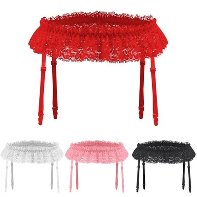 Porte-jarretelles sexy en dentelle pour homme avec bas parfait pour toute occasi - Photo 1/4