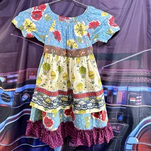 MATILDA JANE Homegrown Peasant Paint By Numbers Apron Dress Girls Size 6 - Picture 1 of 10