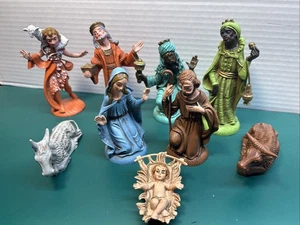 Vintage Nativity Christmas Set Manger Scene 8 Piece Figures Decor Made In Italy - Picture 1 of 13