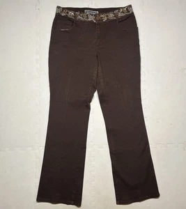 Vintage Bandini Womens Pants Size 15/16 Embellished Brown Wide Leg Flare Jeans - Picture 1 of 6