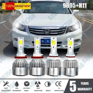 For 2013 2014 2015 Honda Accord Combo LED Headlight High+Low Beam 4x bulbs Kit - Picture 1 of 15