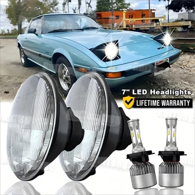 Faros LED 7 pulgadas haz alto-bajo DRL para Mazda RX-7 1979-1985 Foto 1 de 4