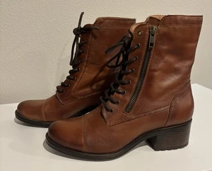 Miz Mooz Mujer 38 Jayla Botas Zapatos Cuero Marrón Victoriano Tacones Botín NUEVO - Imagen 1 de 9