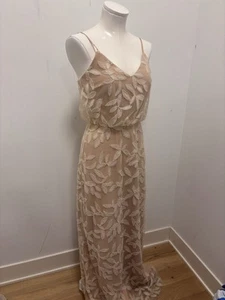 Wayf Savannah Blouson Beaded Mesh Evening Dress Pearl Petal Embroidery - XS - Picture 1 of 7