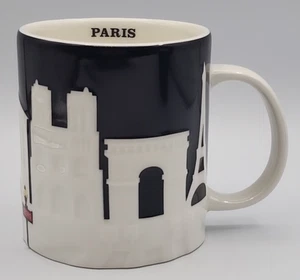 Starbucks Paris City Skyline Silhouette Landmark Relief Coffee Mug 16 oz 2011 - Picture 1 of 11