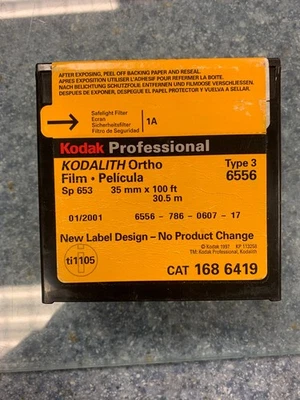 Kodalith Ortho Film 6556 Type 3 35mm x 100ft Unopened AS IS COLD STORED 01/01 - Image 1 of 3