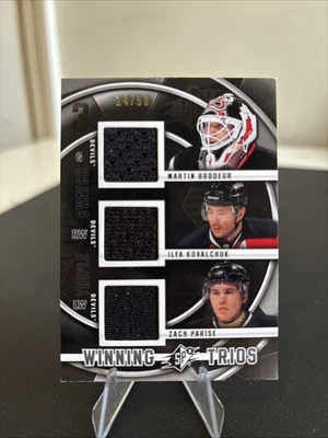 2011-12 SPx Winning Trios /50 Martin Brodeur Ilya Kovalchuk Zach Parise #WT-BKP - Image 1 of 2