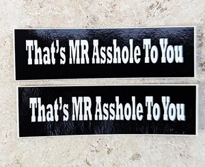 Mr.Asshole 2 Pcs.Aufkleber Decals Stickers Helmaufkleber Harley - Picture 1 of 1