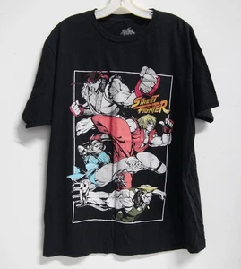 Street Fighter Cast Action Shots Men's Graphic Black T-Shirt Tee Size XL Capcom - Picture 1 of 5