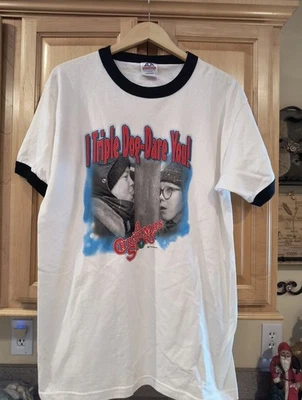 Camiseta De Colección Años 90 A Christmas Story Promo I Triple Dog Dare You Ringer Talla L Foto 1 de 4