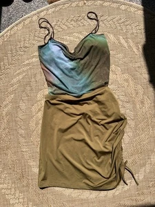 Zara Olive Cover Up Skirt Summer Holiday Beach Festival Swimwear L XL Ibiza - Picture 1 of 5