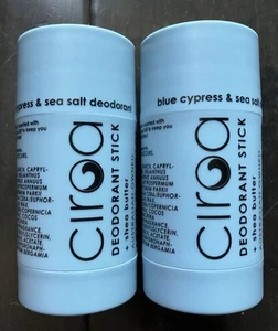 (2x Pack) Ciroa Deodorant Stick Blue Cypress & Sea Salt Shea Butter Mens 2.6 oz - Picture 1 of 3