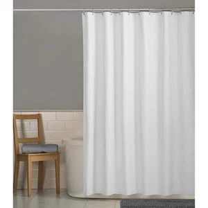 70 in. x 72 in. Water Repellent Fabric Shower Curtain Liner in White - Picture 1 of 5