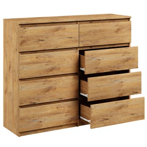 Cómoda con 8 cajones 120cm aparador artesano aparador madera - Imagen 1 de 6