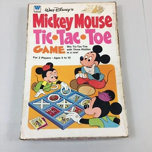 Vintage 1977 Mickey Mouse Tic Tac Toe Board Game, Ages 5-10, Missing 3 Cards - Picture 1 of 4