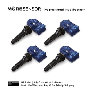 4PC 433MHz MORESENSOR TPMS Snap-in Tire Sensor for 911 Boxster Cayman Cayenne - Picture 1 of 7