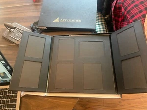 Art Leather Photo Album  HOLDS 8 PHOTOS  4.5 X3 " - MEXICO - FOLDING DOORS - Picture 1 of 5