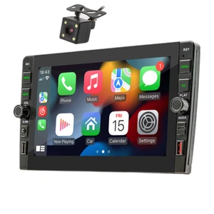Car Radio Stereo Bluetooth GPS Navigation Double 2 Din MP3 Player With Rear Cam - Picture 1 of 24