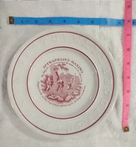Dr Franklin's Maxim's  ABC Border Child's Plate Early Staffordshire 19th Cen 8"  - Picture 1 of 4