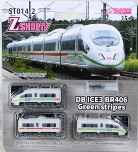 Rokuhan ST014-2 Z Shorty - DB ICE3 BR406 Green Stripes - Z - Picture 1 of 3