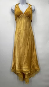 Vintage CACHE Silk Halter Slip Dress 4 Y2K Satin Babydoll Asymmetrical Fairy - Picture 1 of 18
