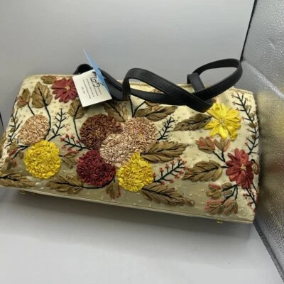 Bolso de Mano Y2K Vintage Para Mujer Santi Beige Floral Talla Única Nuevo con Etiquetas Foto 1 de 4