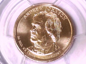 2011 P Andrew Johnson Presidential Dollar PCGS MS 67 Position A 20987778 - Picture 1 of 3