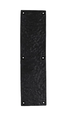 Placa de empuje de hierro fundido para puerta - Herrajes antiguos rústicos vintage negros de alta resistencia Foto 1 de 3