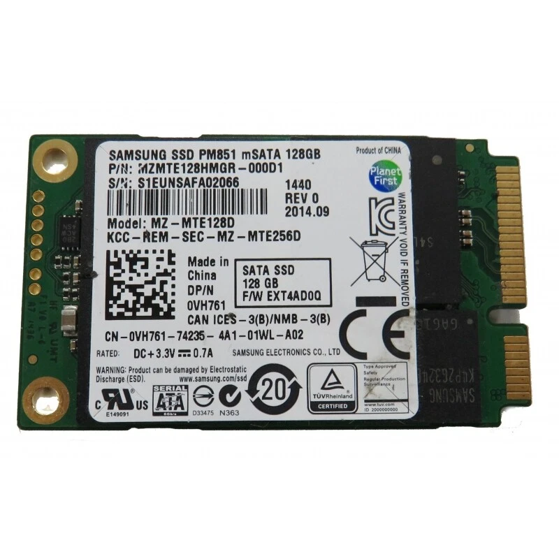 Dell VH761 Samsung MZ-MTE128D 128GB mSATA 1.8" M.1 Laptop SSD Solid State Drive - Image 1 of 1