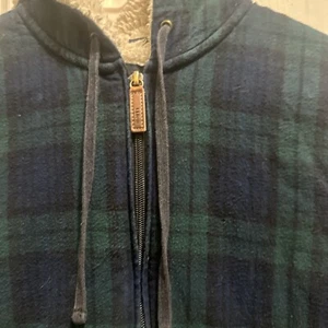 LL Bean Fleece Lined Plaid Hooded Full Zip Sweater Girl Sz Large Relaxed #S6 - Bild 1 von 15