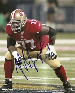 FOTO 8x10 firmada por Mike Iupati SF 49ers automática - Imagen 1 de 1