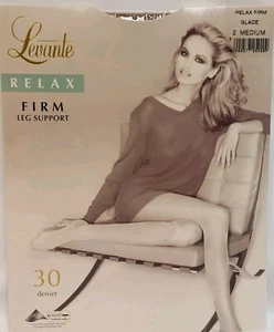 2 Pairs LEVANTE Relax Firm Leg Support Pantyhose Size 2 M GLACE Made in Italy - Picture 1 of 10