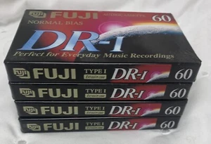 4 NEW SEALED Fuji DR-I 60-Minute Blank Audio Cassette Tapes Normal Bias - Picture 1 of 3