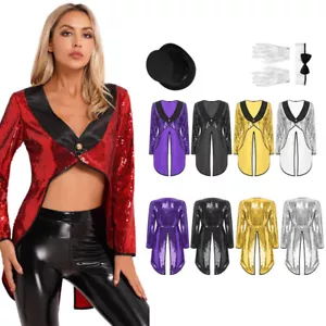 Damen Zirkus Kostüm Zirkusdirektor Frack Jacke Blazer Mantel Mütze Handschuhe - Bild 1 von 54