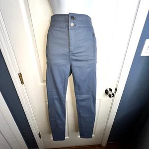Pantalones de mezclilla chinos ajustados al tobillo de algodón de tiro alto azul Loft 27 nuevos con etiquetas - Imagen 1 de 13