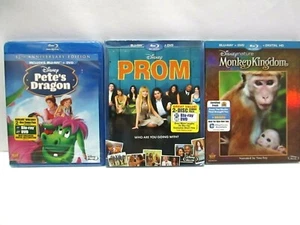 DISNEY BLU-RAY LOT OF 3 ALL NEW SEALED PETE'S DRAGON MONKEY KINGDOM PROM - Picture 1 of 5
