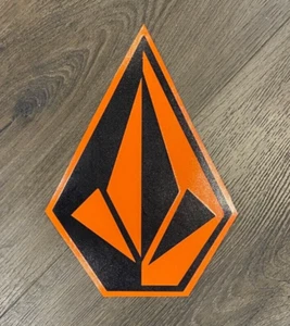 Volcom Stone Sticker XXL 10" Blk Org Team Surf Skate Snowboard Car Bumper Decals - Picture 1 of 2