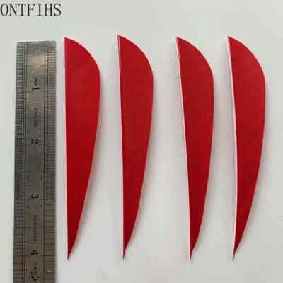 50PCS 4 Inch Parabolic Arrow Fletching Feathers Fletches RW LW - Image 1 of 4