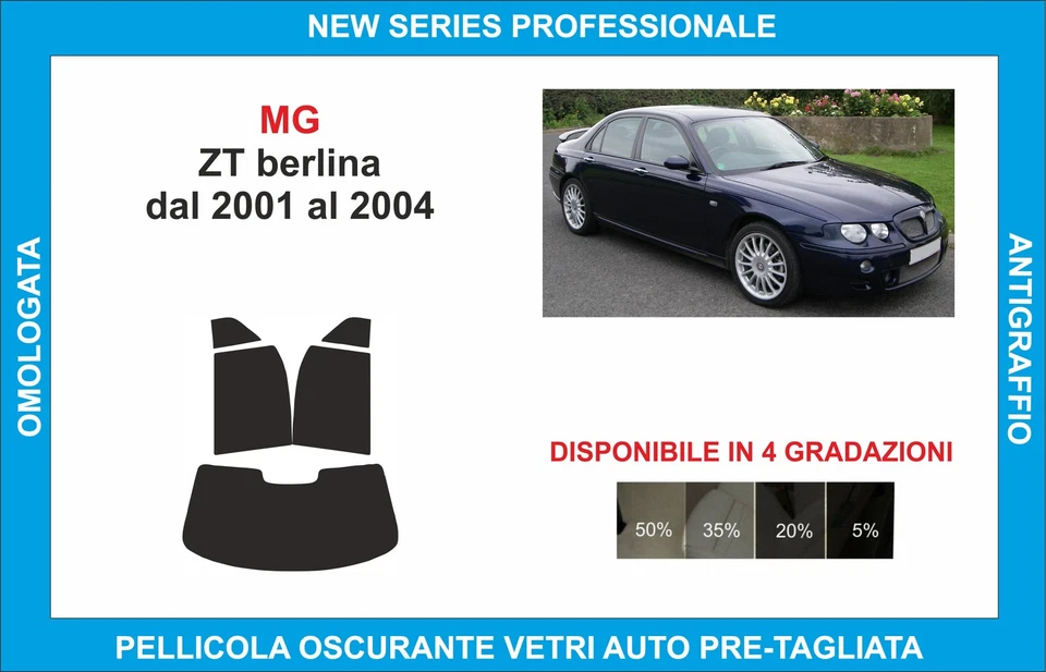 pellicole oscuranti vetri mg zt berlina dal 2001-2004 kit posteriore - Imagen 1 de 1